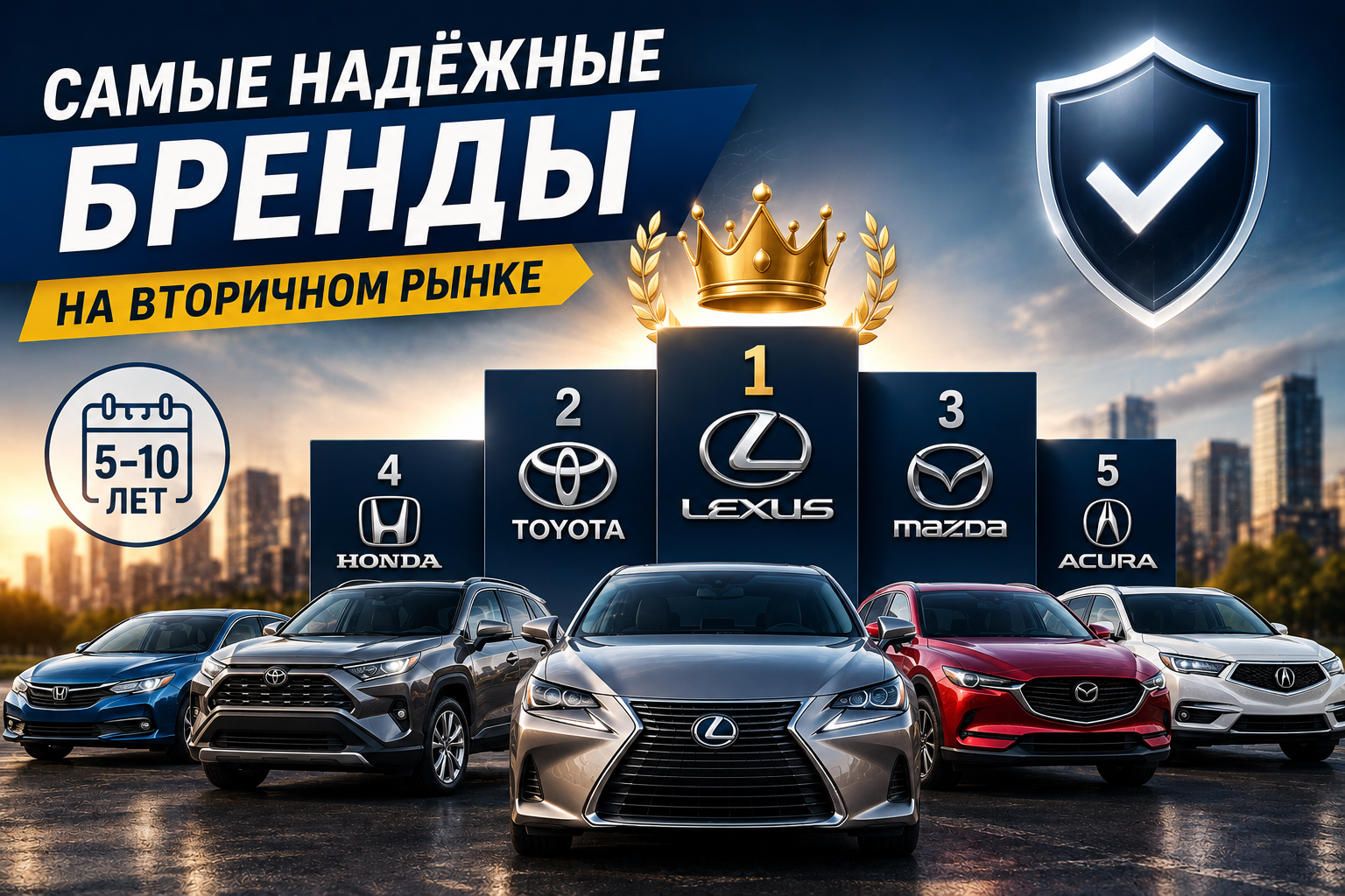 Названы самые надежные марки автомобилей на вторичном рынке
