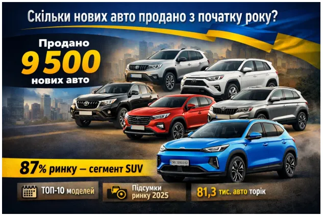 Скільки нових авто придбали українці з початку року